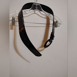 Retro Elegant Black Lacquer Wide Belt S